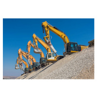 Fotografie spectacular group of excavators, tsafreer, 40x26.7 cm