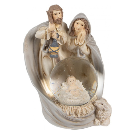 Vánoční betlém s ježíškem ve sněhové kouli / sněžítku – 11 cm Clayre & Eef