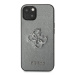 Guess GUHCP13SSA4GSGR hard silikonové pouzdro iPhone 13 Mini 5.4" grey Saffiano 4G Metal Logo