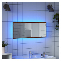 vidaXL Koupelnové zrcadlo s LED hnědý dub 100 x 8,5 x 37 cm kompozit