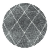 Ayyildiz koberce Kusový koberec Alvor Shaggy 3401 grey kruh - 120x120 (průměr) kruh cm