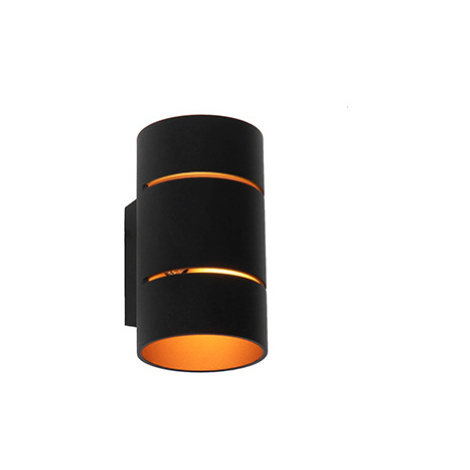Moderní nástěnné svítidlo černé barvy se zlatým vnitřkem - Ria QAZQA