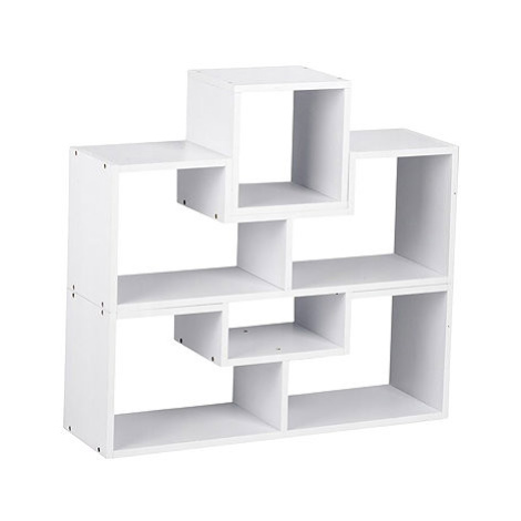 ModernHome WYJ-072 Stojací regál, knihovna, 80 × 24,5 × 63 cm, bílý