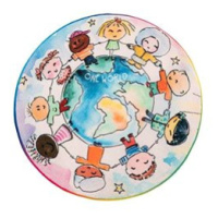 Obsession Dětský kusový koberec Juno 477 World Map kruh