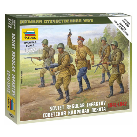 Wargames (WWII) figurky 6179 - Soviet Regular Infantry 1941-42 (1:72) Zvezda
