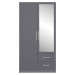 Meblar Šatní skříň SMART SR3 Meblar 100/190/56 barva: antracit se zrcadlem