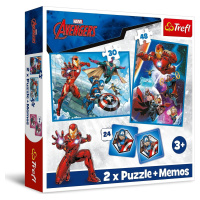 TREFL 2v1 Puzzle Avengers: Hrdinové v akci / 30+48 dílků+pexeso