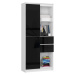 Ak furniture Skříň Rexa II 80 cm bílá/černá