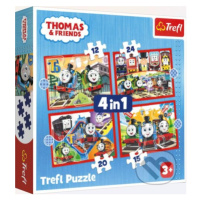 Mašinka Tomáš 4v1 (12,15,20,24 dílků) - puzzle z kategorie 15 - 60 dílků