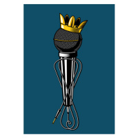 Ilustrace Microphone with kings crown., ne2pi, 30 × 40 cm