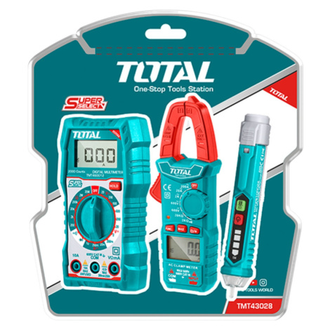 Sada digitálního multimetru, multimetru klešťového a zkoušečky AC napětí, Total
