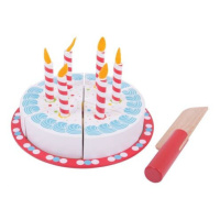 Bigjigs Toys Dřevěné hrací jídlo - Krájecí narozeninový dort