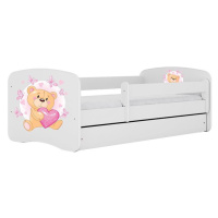 Dětská postel Babydreams+SZ bílá 80x180 Medvídek s motýlky