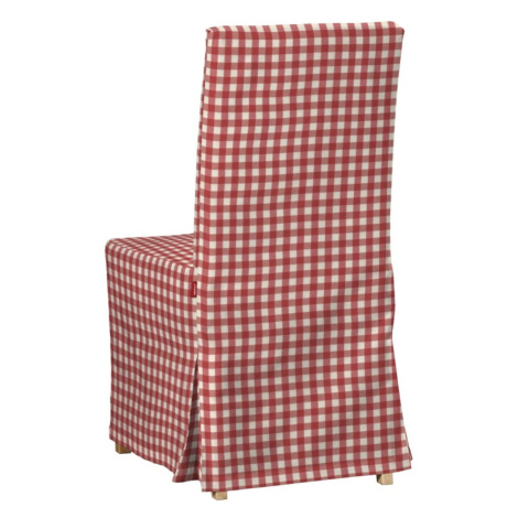 Dekoria Potah na židli IKEA  Henriksdal, dlouhý, červeno - bílá střední kostka, židle Henriksdal