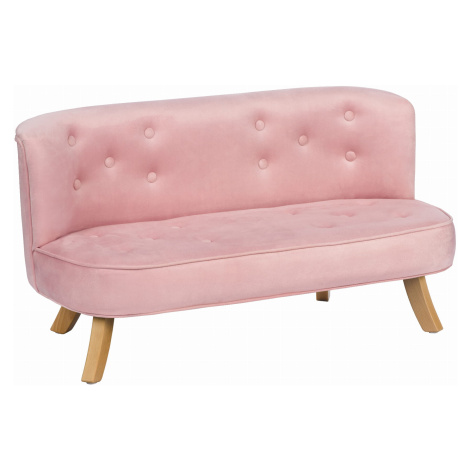 Somebunny Dětská sametová sedačka růžová - Bílá, 17 cm