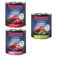Rocco Classic míchané balení na zkoušku 6 x 800 g - hovězí mix: hovězí, hovězí/telecí srdce, hov
