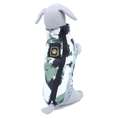 Vsepropejska Stern bunda pro psa na ZIP Barva: Zeleno-bílá, Délka zad (cm): 27, Obvod hrudníku: 
