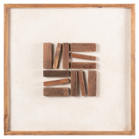 Dekoria Nástěnná dekorace Esenia Wood 62x62cm, 62 x 5 x 62 cm