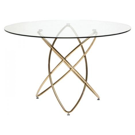 KARE Design Kulatý jídelní stůl Molekular - zlatý, Ø120cm