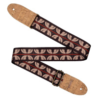 Cascha CGS-VC10 Guitar Strap Vegan Cork - Ethnic Red Stripes