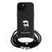 Karl Lagerfeld hard silikonové pouzdro iPhone 15 6.1" black Crossbody Saffiano Monogram Metal Pi