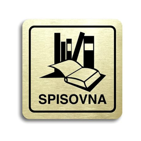 Accept Piktogram "spisovna" (80 × 80 mm) (zlatá tabulka - černý tisk)