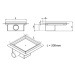 Odtokový sprchový kanálek nerez - Tec s roštem čtverec pro dlažbu 20 x 20 cm