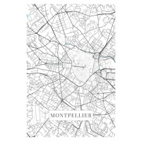 Mapa Montpellier white, (26.7 x 40 cm)