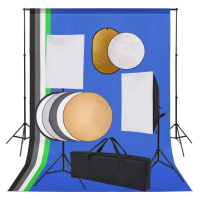 vidaXL Foto studio set se softboxy, fotopozadím a odraznou deskou