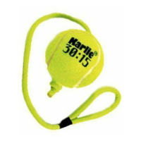 Hračka pes Tenisový míček na provázku 8cm žlutá KAR
