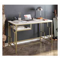 Sofahouse Designový psací stůl Yaiza 120 cm bílo-zlatý