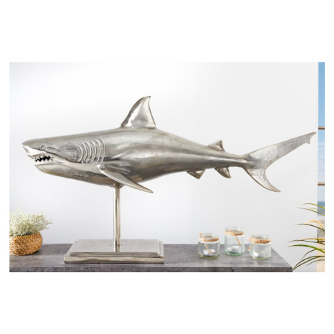 Dekorační socha žralok AMEIS 100 cm Dekorhome Zlatá Invicta Interior