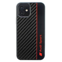 Audi Carbon Fiber Stripe pouzdro pro iPhone 12/12 Pro 6.1 černá/black