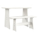 Jídelní stůl s lavicí bílý masivní borové dřevo, 327251