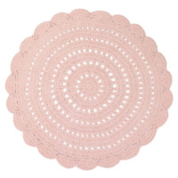 Růžový ručně háčkovaný koberec z bavlny Nattiot Alma, ø 120 cm