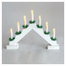 ACA Lighting vánoční svícen bílý, 7 LED na baterie (2XAA), WW, IP20, 39X4.5X30cm X0771122