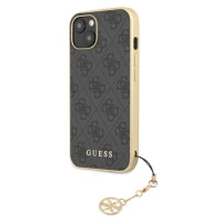 Pouzdro Guess 4G Charms iPhone 13 šedé Šedá