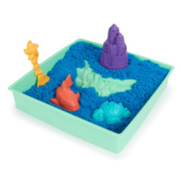 Kinetic sand krabice tekutého písku s podložkou modrá