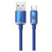 Baseus Crystal Shine odolný opletený kabel USB / USB-C 100W 1,2m blue