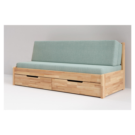 BMB Postel TANDEM HARMONY bez područek - Průběžný Buk Rozměr: 90/180x220 cm, Provedení rohů: Obl