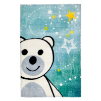 ELIS DESIGN Dětský koberec - Bílý medvěd s hvězdami rozměr: 90x130