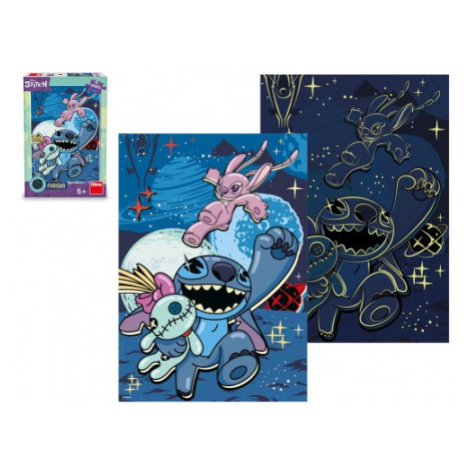 Puzzle XL Stitch svítící ve tmě neon 33x47cm 100 dílků v krabici 20x29,5x6cm Dino
