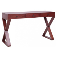 Psací stůl masivní mahagonové dřevo Dekorhome Hnědá,Psací stůl masivní mahagonové dřevo Dekorhom