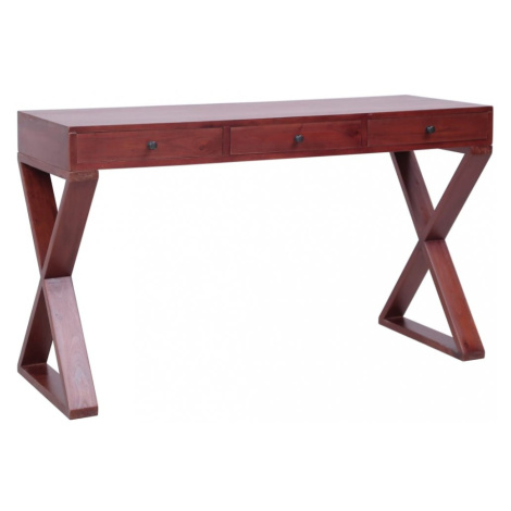 Psací stůl masivní mahagonové dřevo Dekorhome Hnědá,Psací stůl masivní mahagonové dřevo Dekorhom