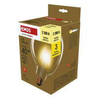 LED žárovka Vintage G125 / E27 / 4,5 W (40 W) / 420 lm / teplá bílá