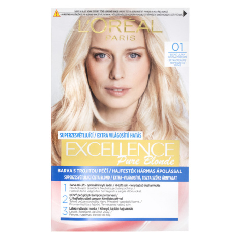 L'Oréal Paris Excellence Créme permanentní barva na vlasy 01 - blond ultra světlá přírodní, 72+4