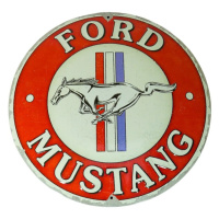 Plechová cedule Ford Mustang, Ø 35 cm