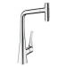 Dřezová baterie Hansgrohe Metris s vytahovací sprškou, 2 proudy chrom 73816000