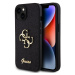 Zadní kryt Guess PU Fixed Glitter 4G Metal Logo pro Apple iPhone 15, černá
