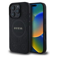 Guess Saffiano Peony Stamp MagSafe Zadní pro iPhone 16 Pro Max Black